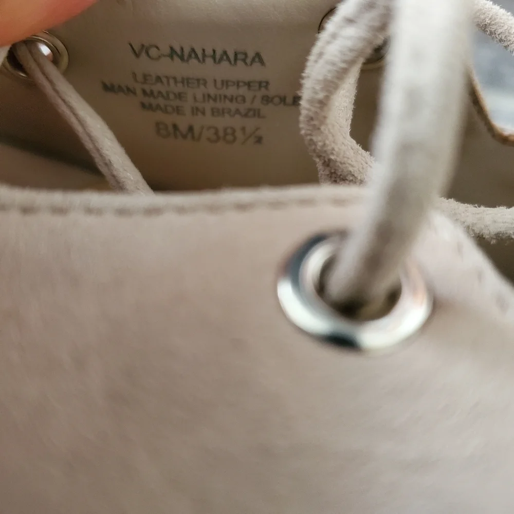 NEW Vince Camuto Nahara Beige Suede Lace-up Sandal